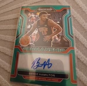 2022 Prizm Draft Picks Bryce Hamilton Penmanship Auto Green CP-BHA